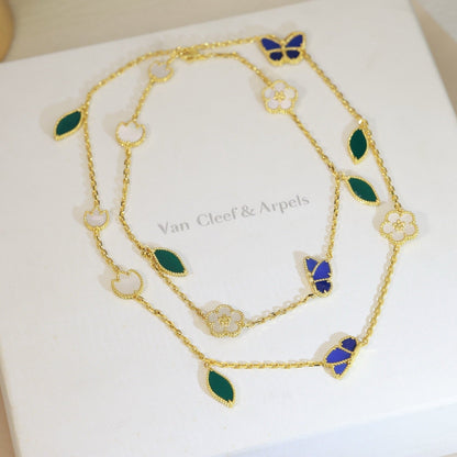 [Luna Brilliance]LUCKY SPRING BUTTERFLY 15 FLOWER NECKLACE