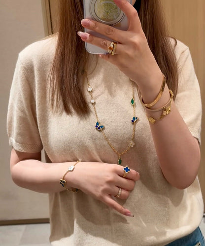 [Luna Brilliance]LUCKY SPRING BUTTERFLY 15 FLOWER NECKLACE