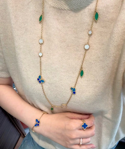 [Luna Brilliance]LUCKY SPRING BUTTERFLY 15 FLOWER NECKLACE