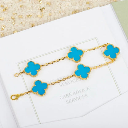 [Luna Brilliance]CLOVER 5 MOTIF TURQUOISE BRACELET COLLECTION
