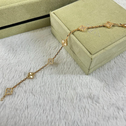 [Luna Brilliance]CLOVER 6 MOTIF DIAMOND LASER BRACELET