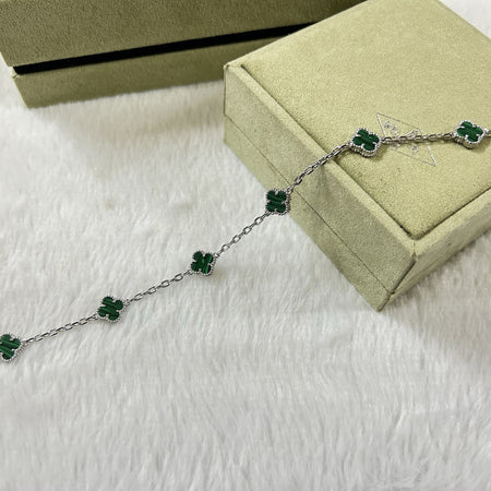 [Luna Brilliance]CLOVER 6 MOTIF MALACHITE BRACELET