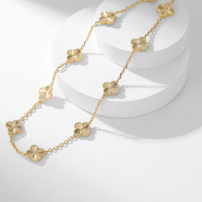 [Luna Brilliance]CLOVER 10 MOTIFS LASER NECKLACE