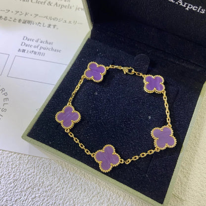 [Luna Brilliance] CLOVER 5 MOTIF VIOLET BRACELET COLLECTION