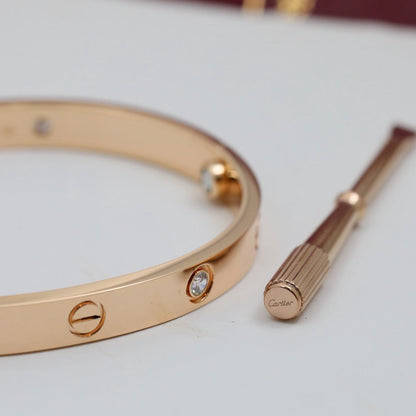 [Luna Brilliance]LOVE BRACELET 6.1MM 4 DIAMONDS
