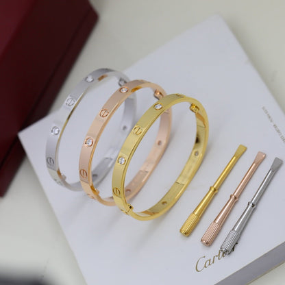 [Luna Brilliance]LOVE BRACELET 6.1MM 4 DIAMONDS
