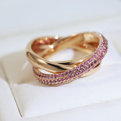 [Luna Brilliance]TRINITY 3.2MM RING PINK DIAMOND