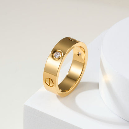 [Luna Brilliance]LOVE 4MM 1 DIAMOND RING