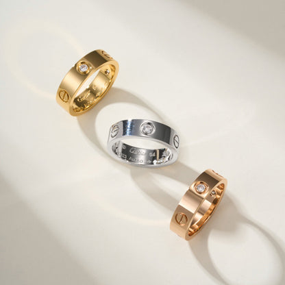 [Luna Brilliance]LOVE 4MM 1 DIAMOND RING
