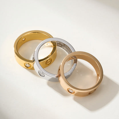 [Luna Brilliance]LOVE 4MM 1 DIAMOND RING