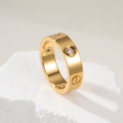 [Luna Brilliance]LOVE 4MM 1 DIAMOND RING