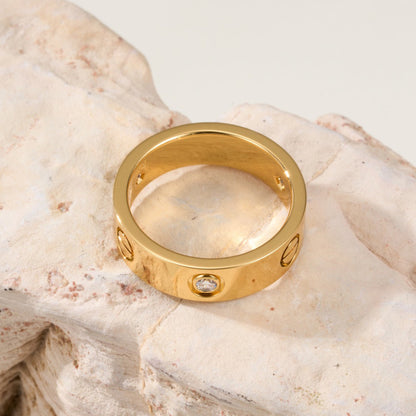 [Luna Brilliance]LOVE 4MM 1 DIAMOND RING