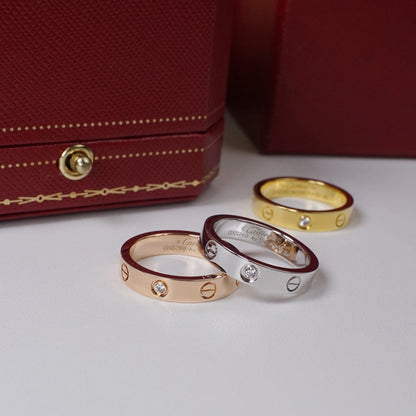 [Luna Brilliance]LOVE 4MM 1 DIAMOND RING