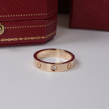 [Luna Brilliance]LOVE 4MM 1 DIAMOND RING
