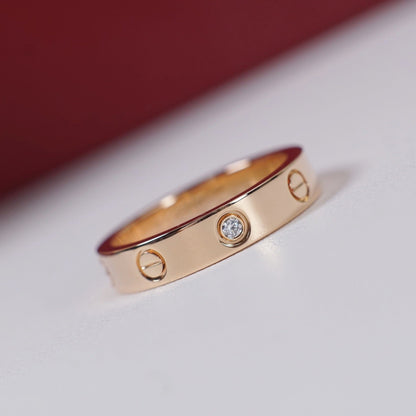 [Luna Brilliance]LOVE 4MM 1 DIAMOND RING