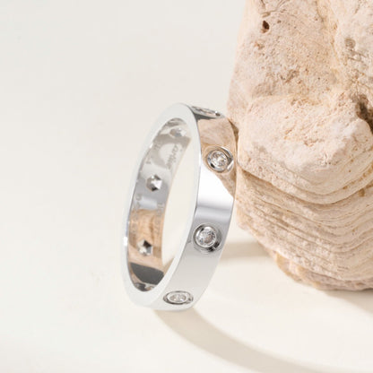 [Luna Brilliance]LOVE 4MM 8 DIAMOND RING