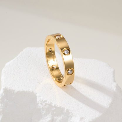 [Luna Brilliance]LOVE 4MM 8 DIAMOND RING