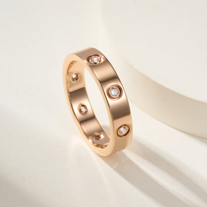 [Luna Brilliance]LOVE 4MM 8 DIAMOND RING