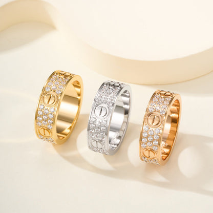 [Luna Brilliance]LOVE RING 5.5MM DIAMONDS PAVED