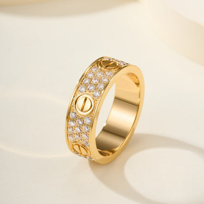 [Luna Brilliance]LOVE RING 5.5MM DIAMONDS PAVED