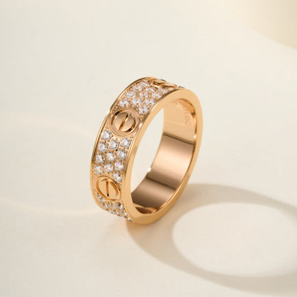 [Luna Brilliance]LOVE RING 5.5MM DIAMONDS PAVED