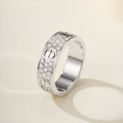 [Luna Brilliance]LOVE RING 5.5MM DIAMONDS PAVED