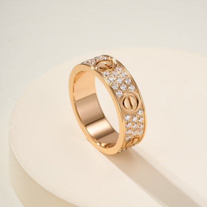 [Luna Brilliance]LOVE RING 5.5MM DIAMONDS PAVED