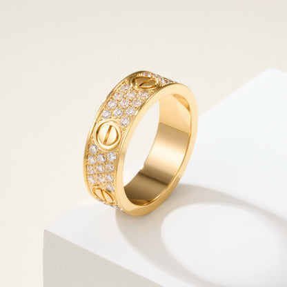 [Luna Brilliance]LOVE RING 5.5MM DIAMONDS PAVED