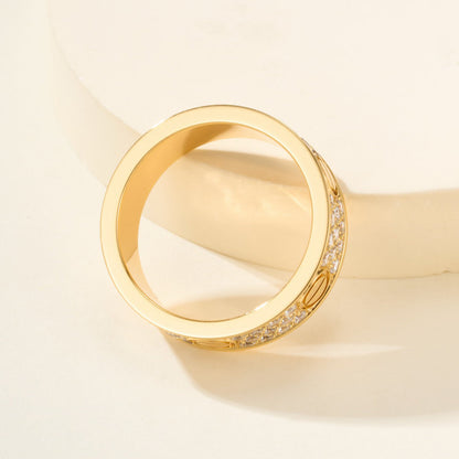 [Luna Brilliance]LOVE RING 5.5MM DIAMONDS PAVED