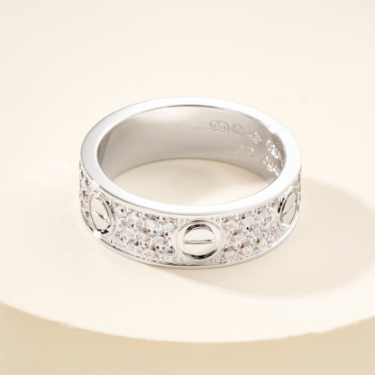 [Luna Brilliance]LOVE RING 5.5MM DIAMONDS PAVED