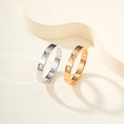 [Luna Brilliance]LOVE RING 4MM 1 DIAMOND