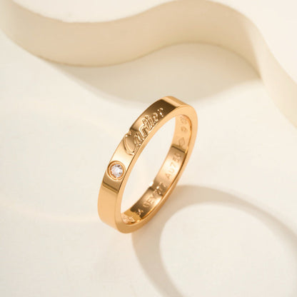 [Luna Brilliance]LOVE RING 4MM 1 DIAMOND