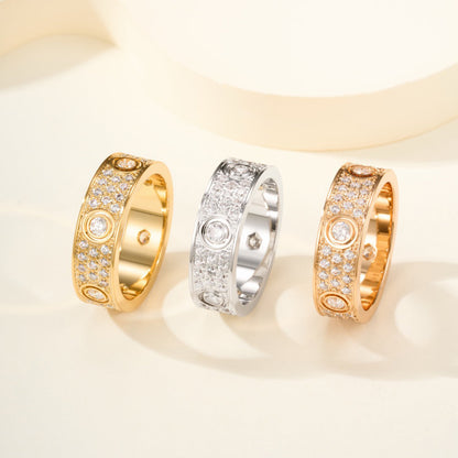 [Luna Brilliance]LOVE 5.5MM FULL-PAVE 6-DIAMOND RING