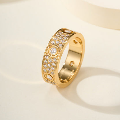 [Luna Brilliance]LOVE 5.5MM FULL-PAVE 6-DIAMOND RING