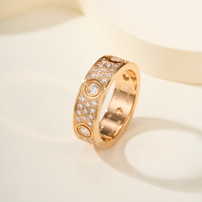 [Luna Brilliance]LOVE 5.5MM FULL-PAVE 6-DIAMOND RING