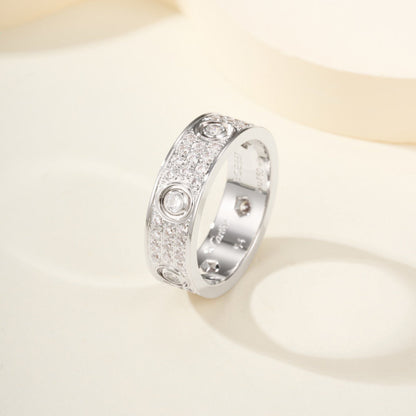 [Luna Brilliance]LOVE 5.5MM FULL-PAVE 6-DIAMOND RING