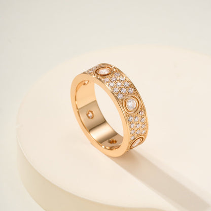 [Luna Brilliance]LOVE 5.5MM FULL-PAVE 6-DIAMOND RING