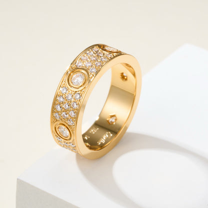 [Luna Brilliance]LOVE 5.5MM FULL-PAVE 6-DIAMOND RING