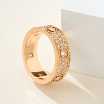 [Luna Brilliance]LOVE 5.5MM FULL-PAVE 6-DIAMOND RING