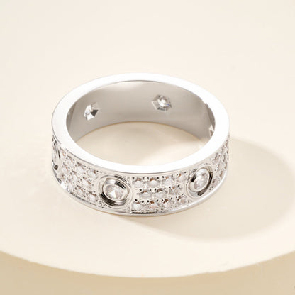 [Luna Brilliance]LOVE 5.5MM FULL-PAVE 6-DIAMOND RING