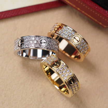 [Luna Brilliance]LOVE RING 5.5MM DIAMONDS PAVED