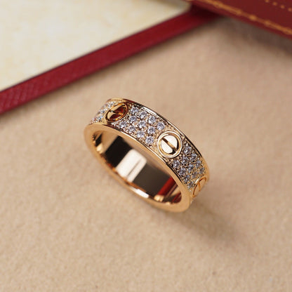 [Luna Brilliance]LOVE RING 5.5MM DIAMONDS PAVED