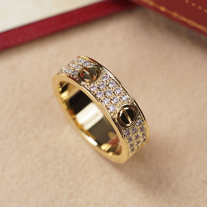 [Luna Brilliance]LOVE RING 5.5MM DIAMONDS PAVED