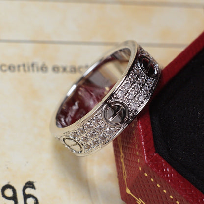 [Luna Brilliance]LOVE RING 5.5MM DIAMONDS PAVED