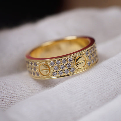 [Luna Brilliance]LOVE RING 5.5MM DIAMONDS PAVED