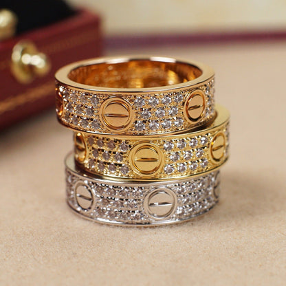 [Luna Brilliance]LOVE RING 5.5MM DIAMONDS PAVED