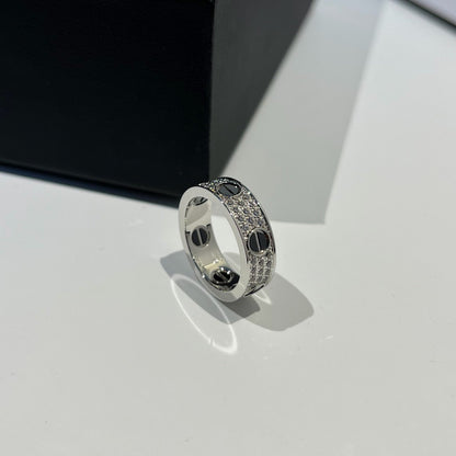 [Luna Brilliance]LOVE RING 5.5MM DIAMONDS PAVED CERAMIC