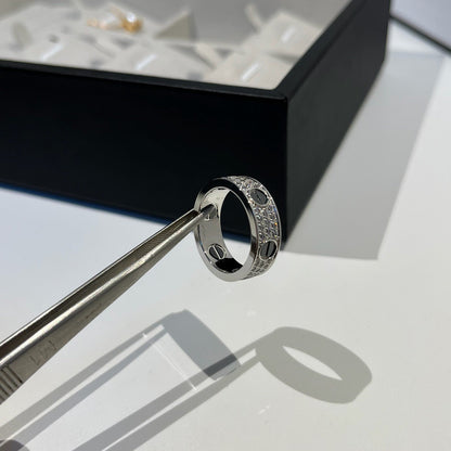 [Luna Brilliance]LOVE RING 5.5MM DIAMONDS PAVED CERAMIC
