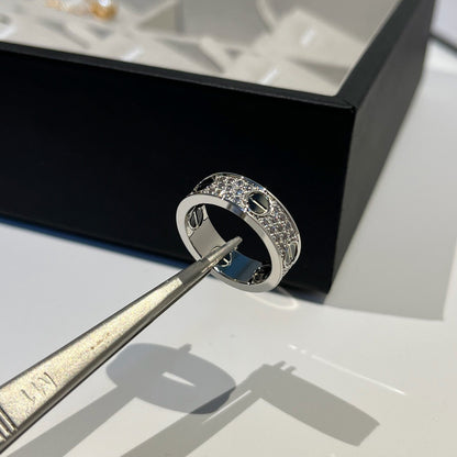 [Luna Brilliance]LOVE RING 5.5MM DIAMONDS PAVED CERAMIC