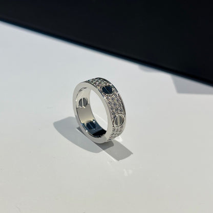 [Luna Brilliance]LOVE RING 5.5MM DIAMONDS PAVED CERAMIC
